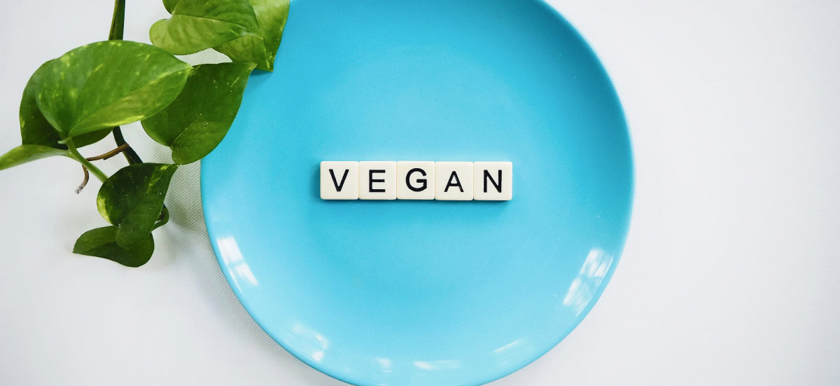 VEGAN Letter Blocks in Blue Plate