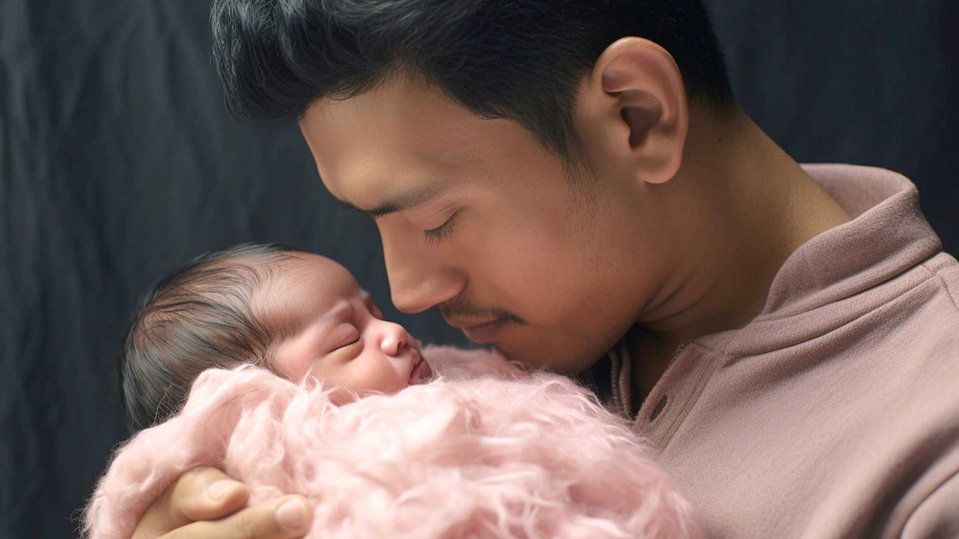 dad holding newborn baby